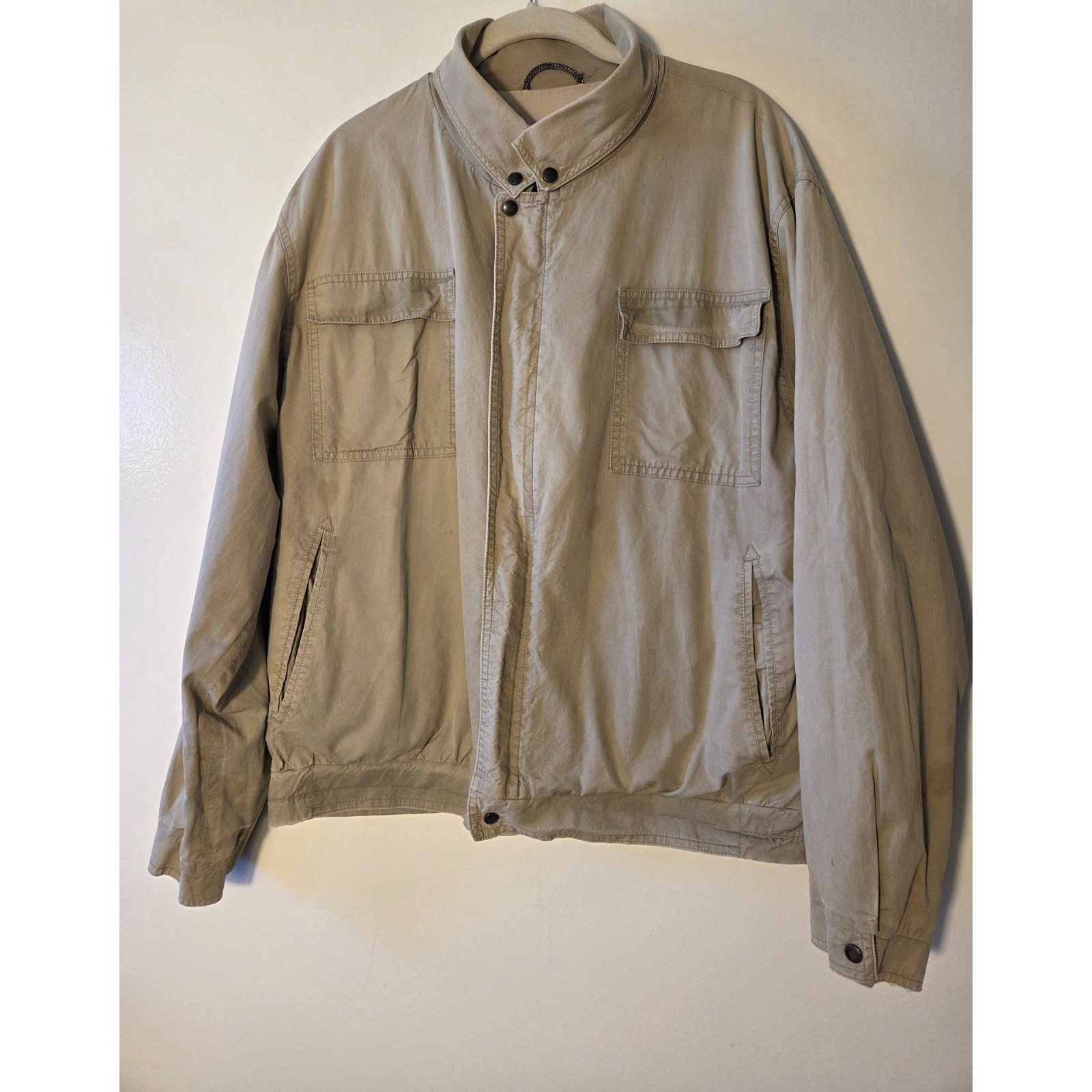 Vtg Burberrys' Mens Field Jacket Us Size 40 Khaki Tan *Broken Zipper